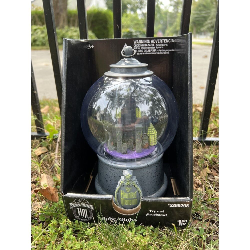 Haunted Mansion Animated Globe Cloche Swirling Bats "Ghost Host" Speaks New! - Picture 2 of 12